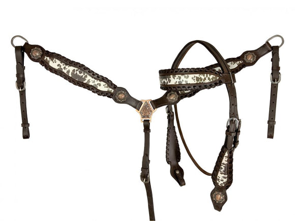 Cowhide Breast Collar and Headstall - Pure Country Bling 