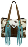 Klassy Cowgirl Hair on Cowhide Tote Bag with Fringe - Pure Country Bling 