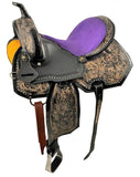 Purple Suede Barrel Saddle - Pure Country Bling 