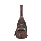 Montana West Western Tooled Convertible Sling Backpack - Pure Country Bling 