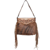Montana West Genuine Leather Hand Tooled Hair-on Hobo - Pure Country Bling 