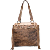 Montana West Genuine Leather Hand Tooled Hair-on Tote - Pure Country Bling 
